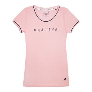 MUSTANG Damen Schlafshirt T-Shirt kurzarm Pyjamaoberteil Short Sleeve Sleepshirt, Farbe:Rosa, Wäschegröße:M, Artikel:-720 pink