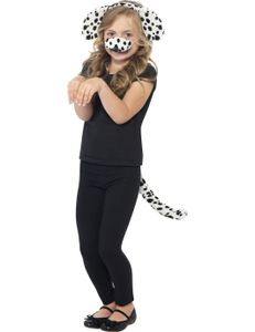 Dalmatiner Kostüm-Set für Kinder weiss-schwarz