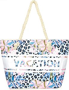 BambiniWelt by Rafael K. Strandtasche mit Reißverschluss XXL Beachbag Shopper Einkaufstasche Schultertasche für Damen