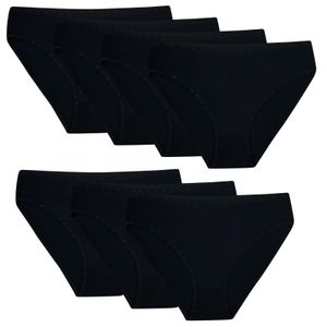 7 Damen Taillenslips Unterhosen -  44 Schwarz