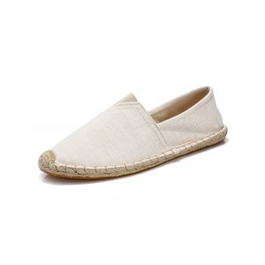 Damen Espadrilles Loafers Canvas Schuh Flats Atmungsaktiv Rutschfest Fahren Freizeitschuhe Weiß,Größe:EU 43