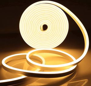 5m LED Streifen DC12V Dimmbar Neon Lichtleiste Wasserdicht Flexibel Lichtband mit Netzteil für Außen Innen Deko, Warmweiß 5m LED Streifen DC12V Dimmbar Neon Lichtleiste Wasserdicht Flexibel Lichtband mit Netzteil für Außen Innen Deko, Warmweiß