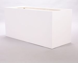 Pflanztrog, Pflanzkübel Fiberglas als Raumteiler 120x50x55cm perlmutt weiß.
