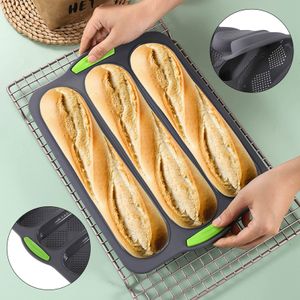 Baguette-Backblech Baguetteform Französisches Brot Silikonform Antihaft-Kuchen Brotbackform