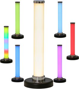LED Akku Tischlampe Tischleuchte Gaming Ambiente mit Farbwechselfunktion RGB & Warmweiß Schwarz