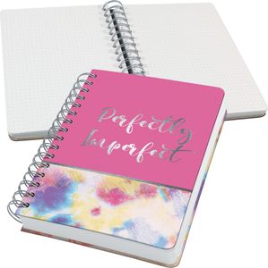 SIGEL JN609 Špirálový zošit Jolie - Batik Holi - bodkované riadkovanie - 120 g/m² - cca A5 - ružová, žltá, modrá - tvrdá väzba - 240 str. -certifikát
