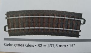 Märklin 24215, gebogenes C-Gleis, Märklin
