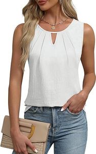 Stilvolle Damen Ärmellose Bluse - Sommer 2024, Business Casual, Lockerer Schnitt, Elegant für Büro Stilvolle Damen Ärmellose Bluse - Sommer 2024, Business Casual, Lockerer Schnitt, Elegant für Büro