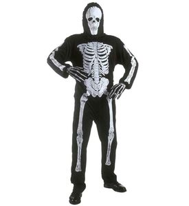Kinderkostüm Skelett, Anzug +Maske Kinder Skelettkostüm Halloween L - 158 cm