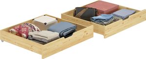 Bettkasten-Set für unsere Etagenbetten 80x190cm - 2-teilig - Kiefer massiv 90.10-S12