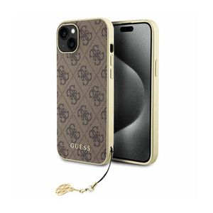 Guess GUHCP15SGF4GBR iPhone 15 6,1  braun/braunes Hardcase 4G Charms Collection Handyhülle