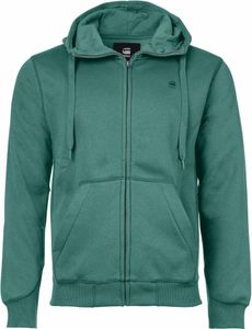 G-STAR pánska tepláková bunda - Premium Core, loungewear, zips, kapucňa, jednofarebná zelená (Blue Spruce) M