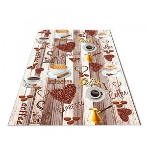 Jungengel Textilien Waschbarer Küchenteppich Heart Coffee Love Kaffee Küche Teppich Läufer : 80x150 cm (1,20m²)