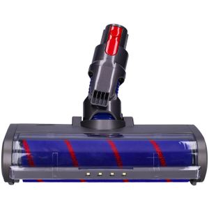 LED Elektro Turbodüse Staubsaugerdüse Softrolle Bürste kompatibel mit Dyson Bodenstaubsauger wie V7 V8 V10 V11 V15 / inkl. Softwalze, Kippschalter