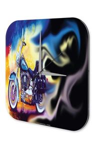 Wanduhr Retro Biker Deko Motorrad Moped Acryl Wand Uhr Vintage