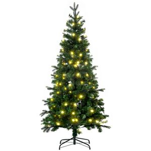HOMCOM 180 cm Weihnachtsbaum Künstlich Naturgetreu Tannenbaum mit 260 LED-Leuchten, Vier Lichtfarben, Christbaum mit 509 Astspitzen, für Weihnachtsfest Kunststoff Grün