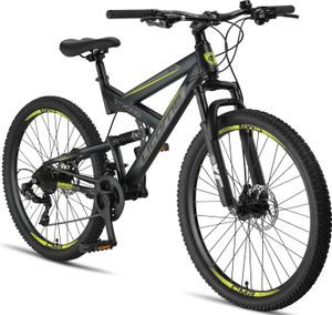 Licorne Bike Strong 2D Premium Mountainbike in 26, 27,5 und 29 Zoll - Fahrrad für Jungen, Mädchen, Damen und Herren - Scheibenbremse vorne und hinten - Shimano 21 Gang-Schaltung -