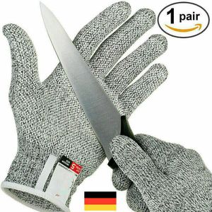 Miixia 1 Paar Schnittfeste Schnittschutz Handschuhe für Metzger Küche Glas Arbeit Gr.L Handbreite 24CM