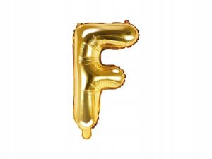Balon foliowy złoty 35 cm litera F