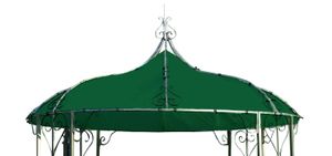 DEGAMO Pavillondach Pavillonplane Ersatzdach für Pavillon BURMA 300cm rund, Polyester PVC-beschichtet dunkelgrün, wasserdicht