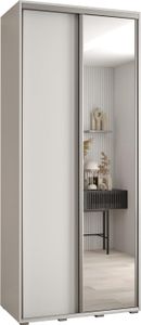 MEBLE KRYSPOL Davos 3 Schrank, zwei Türen - 235,2x110x45 cm - Weiß Weiß Silber