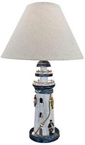 Maritime Tischlampe aus Holz, Shabbylook- Leuchtturm