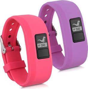 kwmobile Armband S kompatibel mit Garmin Vivofit jr. / jr. 2 - 2x Fitnesstracker Sportarmband aus TPU und Silikon
