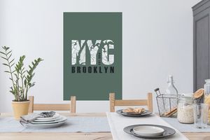 Wandtattoo Wandsticker Wandaufkleber New York - NYC - Grün 60x90 cm Selbstklebend und Repositionierbar