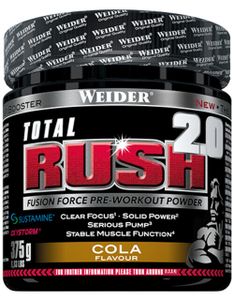 Weider Total Rush 2.0 375 g cola / Predtréningové stimulanty / Overená predtréningovka s vylepšeným zložením