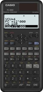 CASIO FC 200 V 2E Finančná kalkulačka, , obligácie, odpisy, zložené úrokovanie, štatistika, analýza diskontných príjmov, cash flow, rentabilita