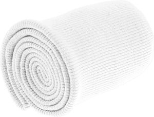 15x80cm Bündchen Strickbündchen Bündchenstoff 6% Elasthan Bündchenstoff gerippt, Farbe:weiß