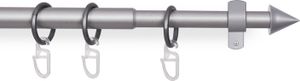 Stilgarnitur Silber ( Kegel ) ausziehbar 120-220cm Vorhangstange Ø16mm Komplettstilgarnitur inkl. Befestigungsmaterial, für Gardinen und Vorhänge