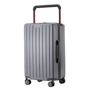 Koffer-Baron® Hartschalenkoffer breiter Griff trendiges Handgepäck ABS, grau