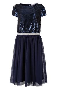 Happy Girls® Mädchen Kleid Tüll-Rock Wendepaillete, Größe:152, Präzise Farbe:Blau