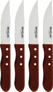 Michelino 4-tlg. Jumbo Steakmesser Set Messer Steakmesser mit Wellenschliff Michelino 4-tlg. Jumbo Steakmesser Set Messer Steakmesser mit Wellenschliff
