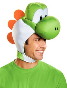 Yoshi-Kopfbedeckung für Erwachsene Super Mario Nintendo-Lizenzartikel grün-weiss-orange