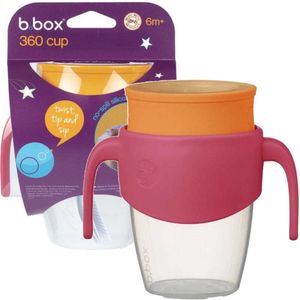 b.box 360 Trinklernbecher für Kinder – auslaufsicherer Trainingsbecher, strawberry shake, Kinderbecher mit 2 Durchflussarten