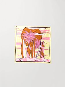 Becksöndergaard Surf Sia Seidenschal Damen in Pink - Halstuch mit Sommerprint aus Seide 65x65