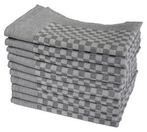 10 Grubentücher 50x70 cm grau Küchentücher Geschirrtücher Grubentuch Baumwolle