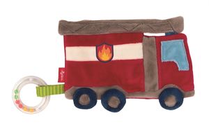 SIGIKID 42304 Aktiv-Knistertuch Feuerwehr PlayQ Mädchen und Jungen Babyspielzeug empfohlen ab Geburt rot