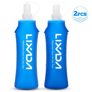Trinkflaschen Lixada 500ml Outdoor Wassertrinkflasche Weiche Faltflasche BPA  zum Laufen Wandern Radfahren 2PCS,