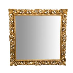 Spiegel barock 156x156x6 cm, Wandspiegel groß mit Holzrahmen, Ganzkörperspiegel, Gold