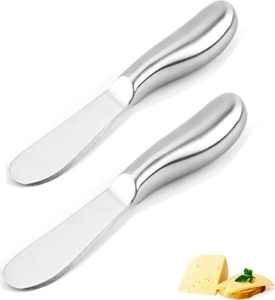 Edelstahl Buttermesser Klein Tafelmesser käsemesser-Set Käsemesser Dessertmesser mit ergonomischem Griff Brotzeitmesser13,5x2cm 2St