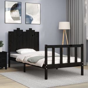 Maison Exclusive Rám postele s čMaison Exclusive černý 90 x 190 cm masivní dřevo