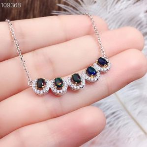 Jubiläumsgeschenk Opal-Anhänger 925er Sterlingsilber Feiner Schmuck Natürliche und echte Opal-Halskette