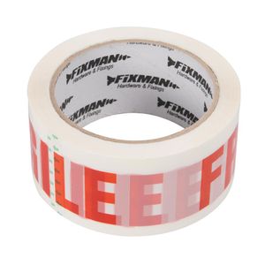 FIXMAN Paketband mit Aufdruck „Fragile“ 48 mm x 66 m