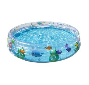 Planschbecken Deep Dive für Kinder, rund ca. 152 cm, 3 Ringe, Sicherheitsventile, aus strapazierfähigem Vinyl, mit Reparaturflicken, Volumen ca. 282 l Planschbecken Deep Dive für Kinder, rund ca. 152 cm, 3 Ringe, Sicherheitsventile, aus strapazierfähigem Vinyl, mit Reparaturflicken, Volumen ca. 282 l