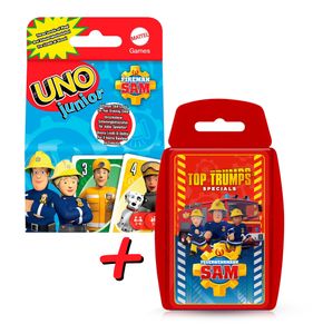 Feuerwehrmann Sam Kartenspiel-Set - UNO + Top Trumps Kartenspiel Gesellschaftsspiel