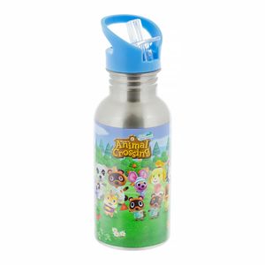 Animal Crossing Trinkflasche mit Trinkhalm