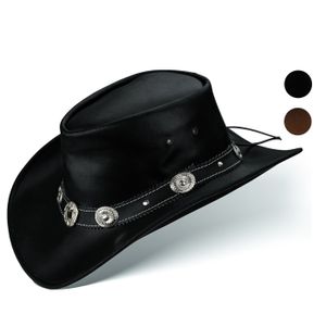 Black Forest Fox Cowboy Western Leder Hut STAR für Herren Damen Schwarz Größe XL